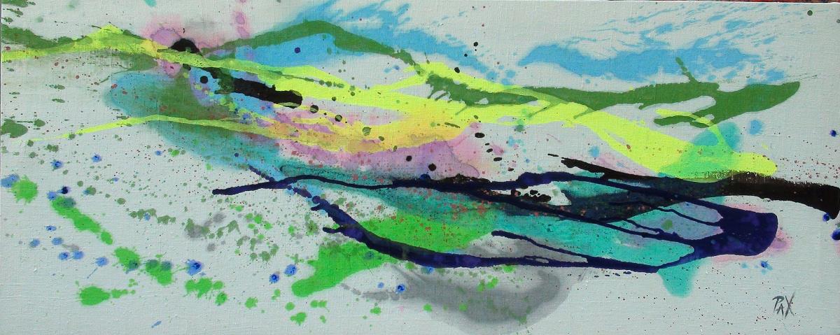 Rivière violette, mont vert